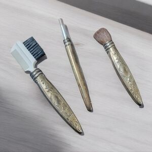 Vintage Silver Makeup Brushes